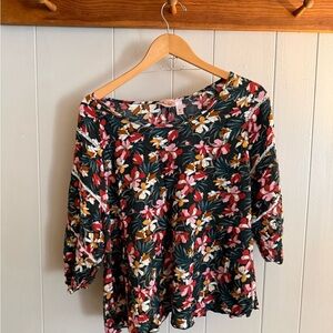 Floral Print Women's Blouse - Multicolor